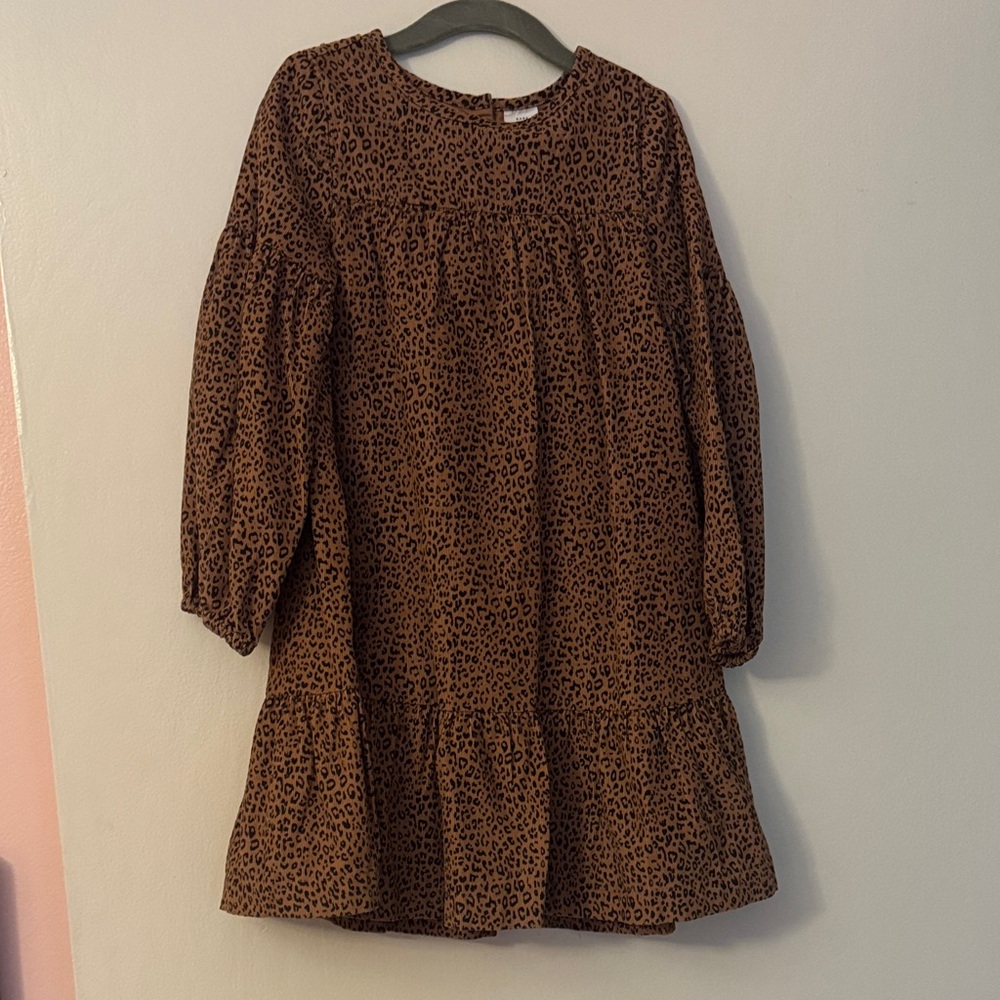 GAP Brown Leopard Print Kids Dress